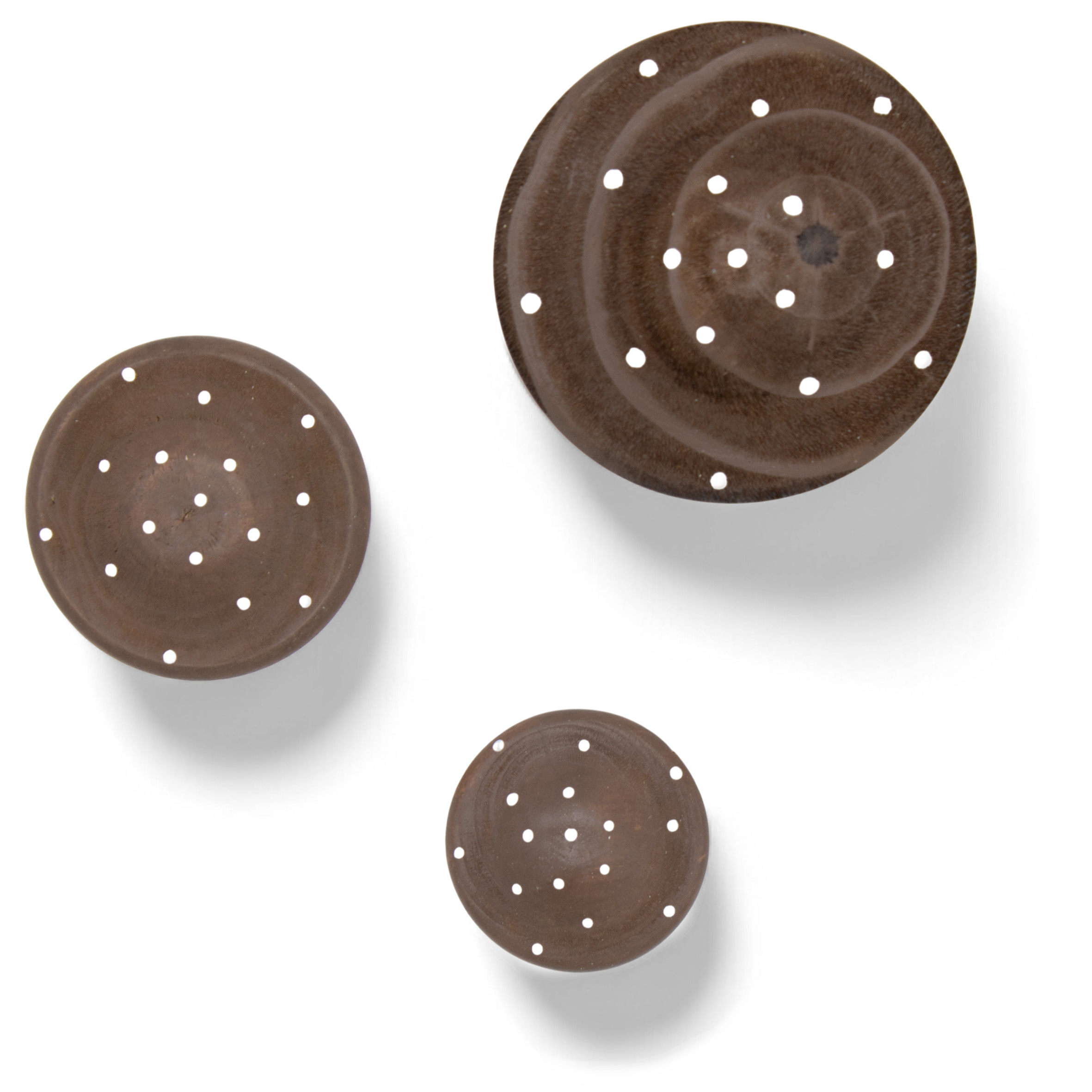 Holz Deko Pilz 3er Set zum Hinstellen - 14 / 10 / 7 cm