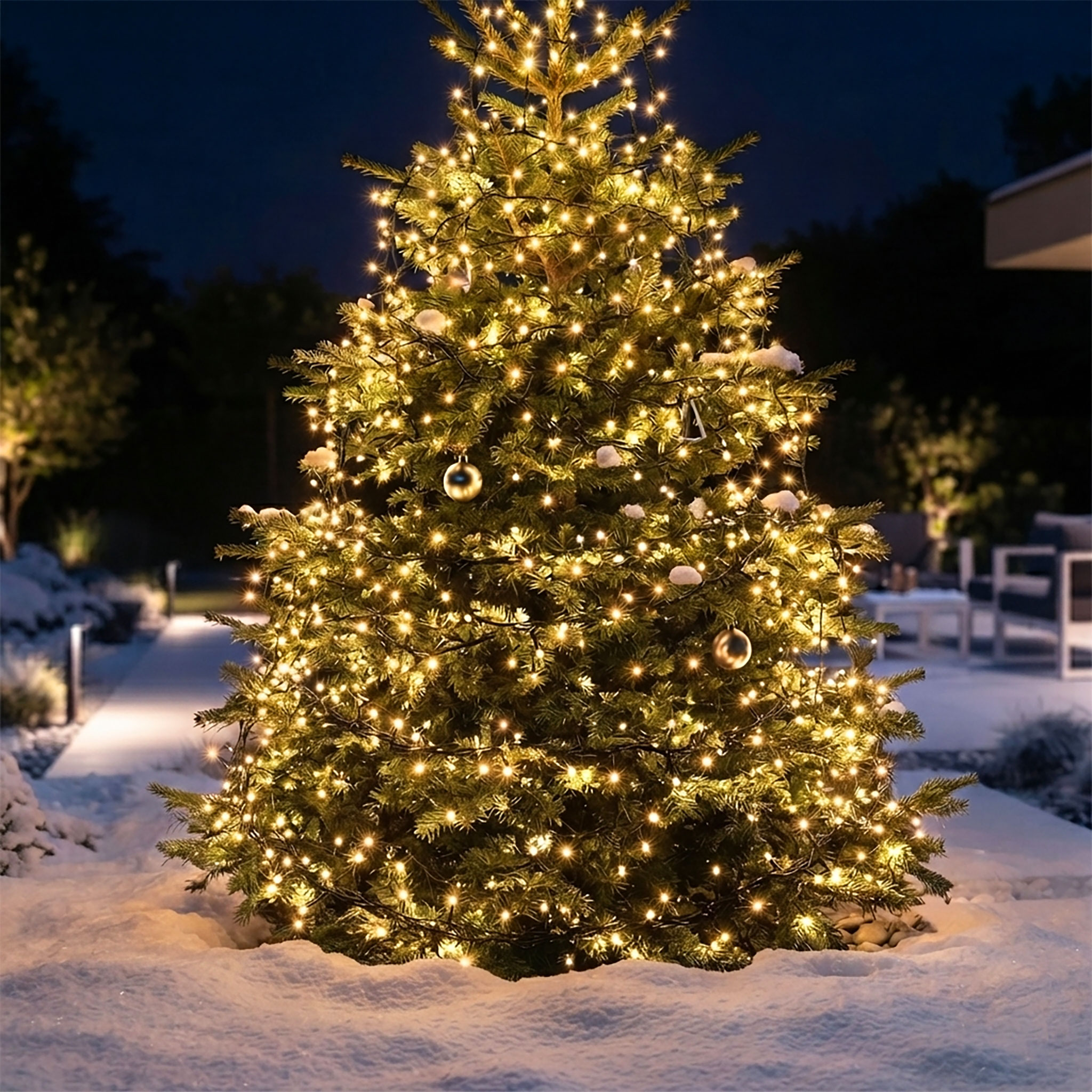 LED Weihnachts Lichterkette warm weiß - 20 m / 200 LED - Garten Deko Beleuchtung