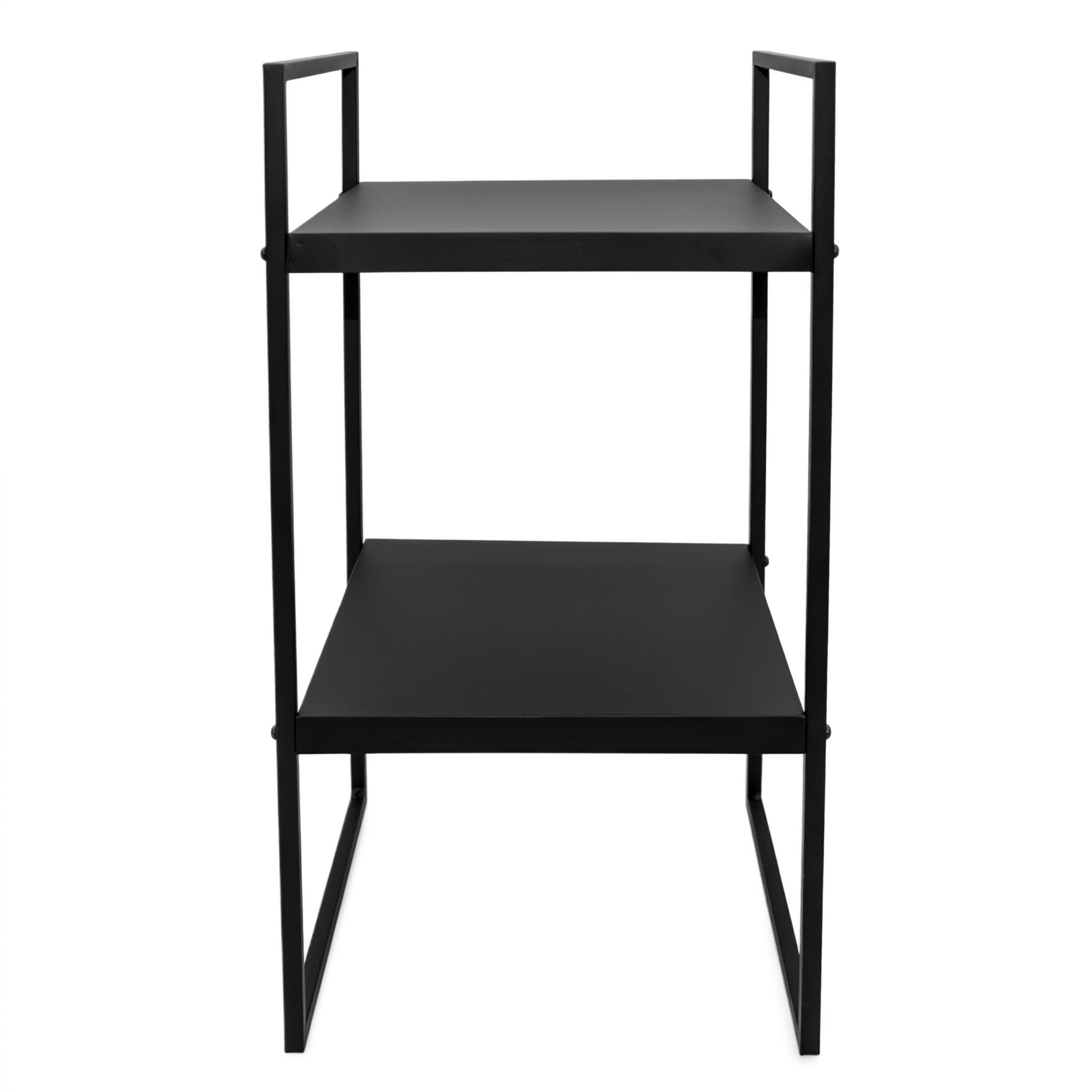 Metall Standregal schwarz offen mit 2 Fächern - 54 x 27 cm - Bücherregal klein mit 2 Ablagen