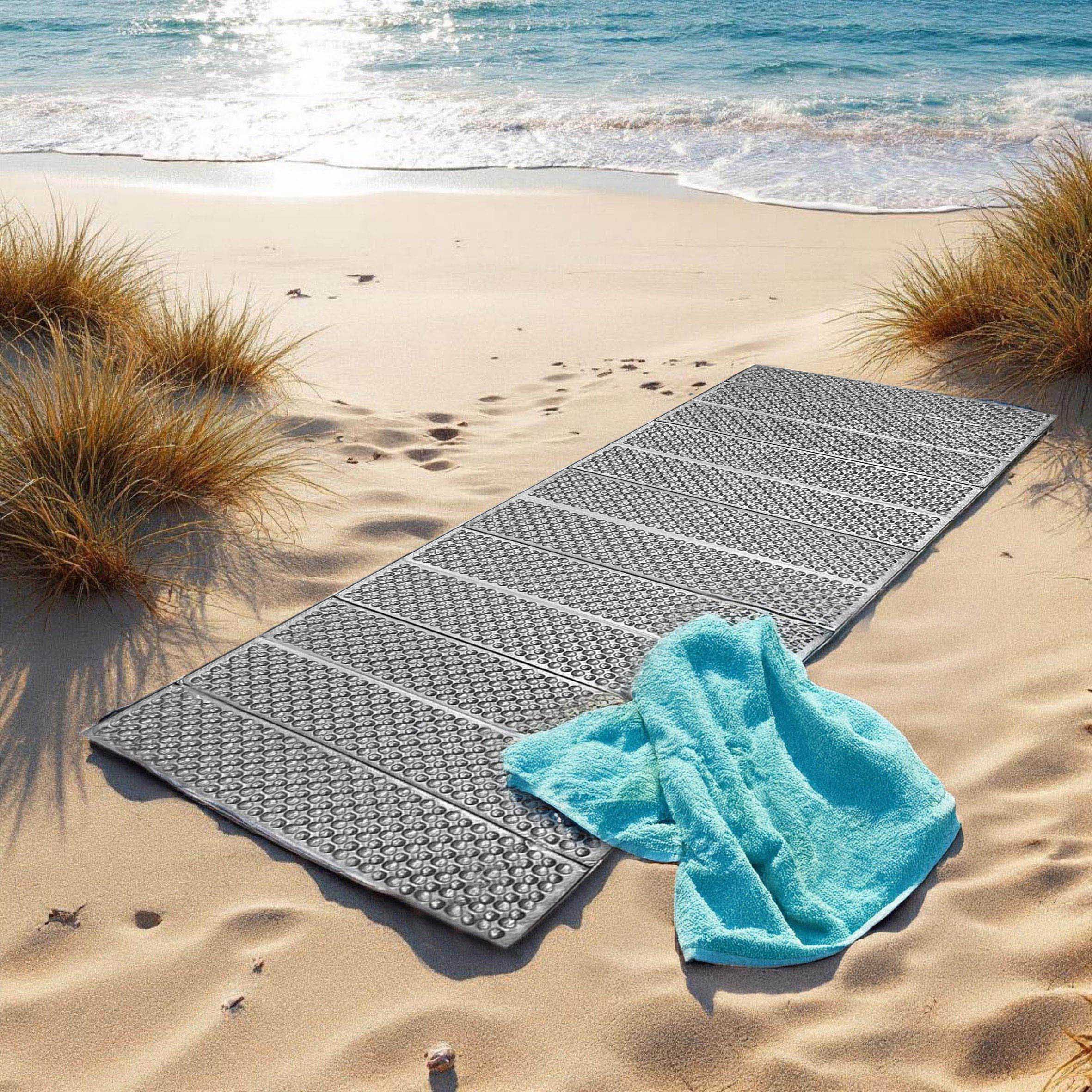 Camping Isomatte ultraleicht faltbar silber - 180 x 59 cm - Outdoor Schaumstoff Thermo Bodenmatte Outdoor-Abenteuer