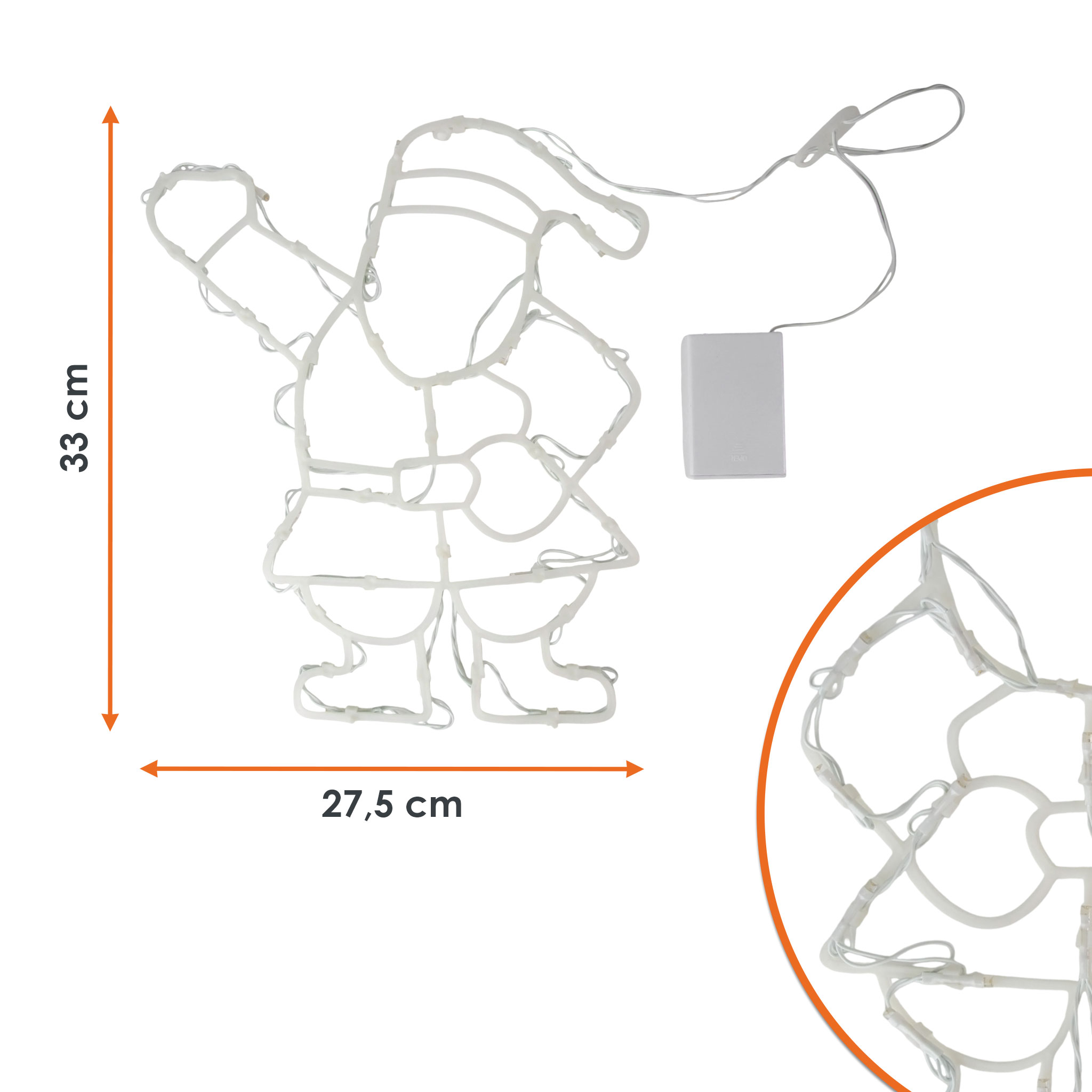 LED Fenster Silhouette mit Dual Timer - 4 Motive in 2 Größen - Deko Weihnachts Beleuchtung Batterie betrieben