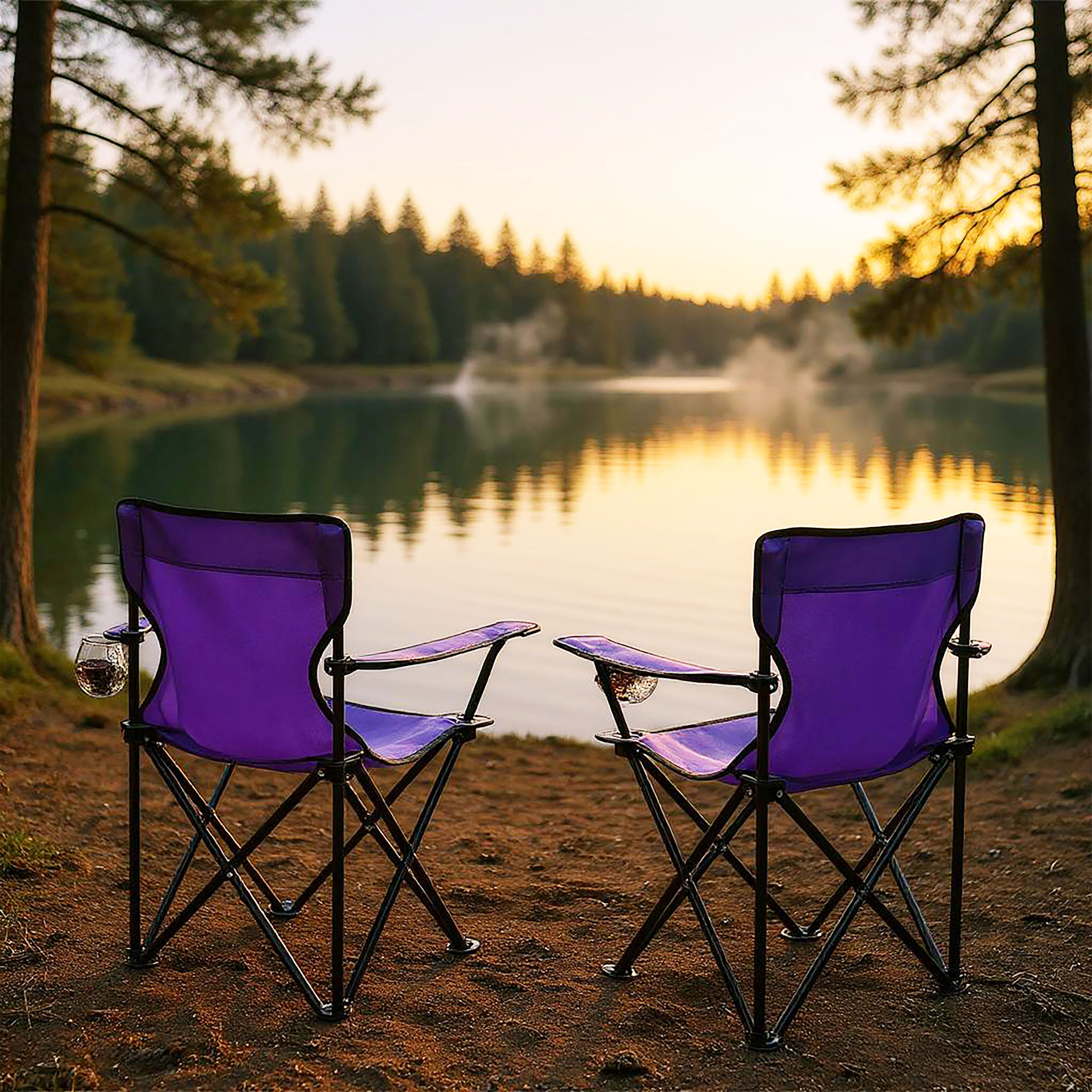 Campingstuhl mit Getränkehalter - 9 verschiedene Farben - Camping Strand und Garten Klappstuhl