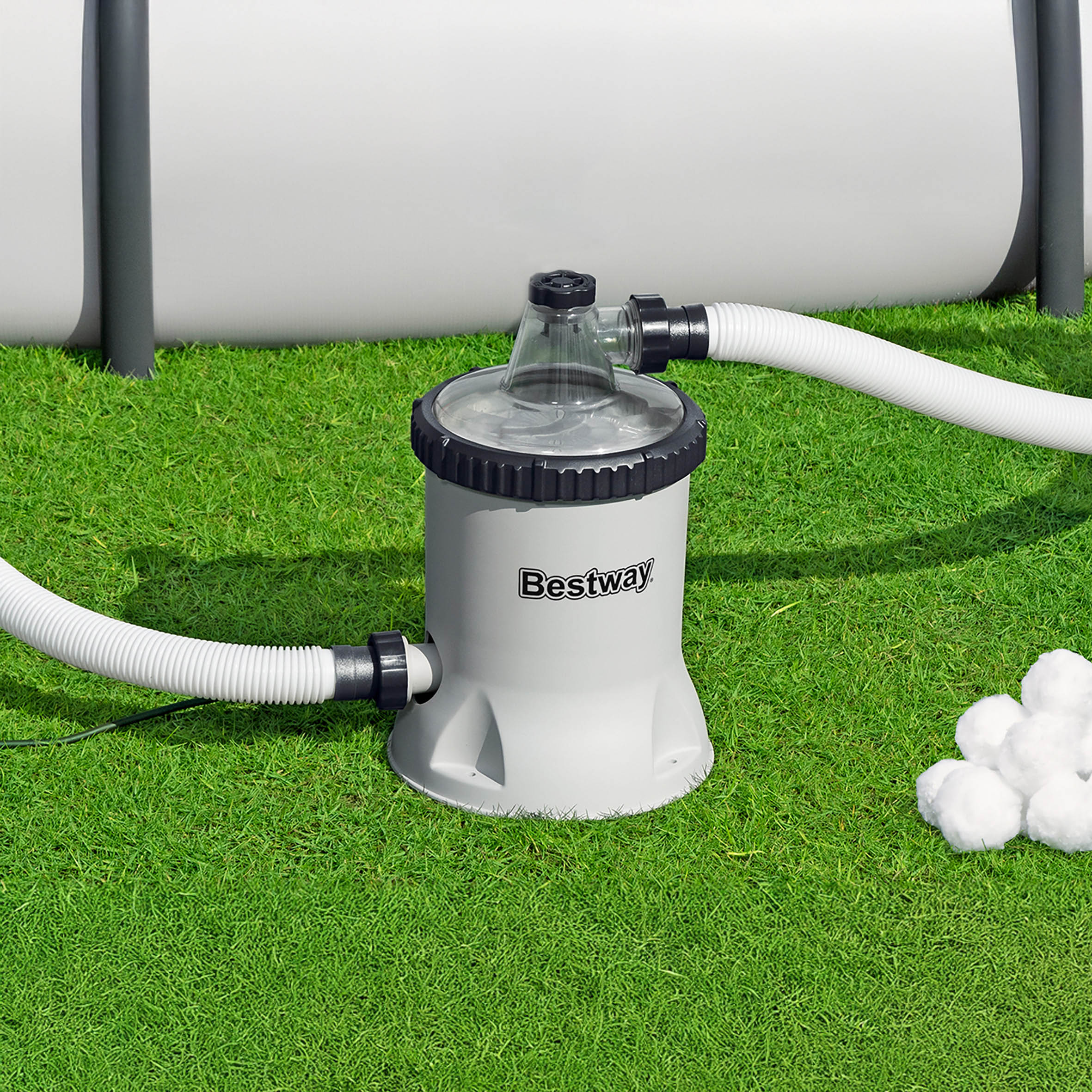 Bestway Polysphere Filterpumpe - 5.678 l/h - Pool Umwälzpumpe inklusive Filterbälle