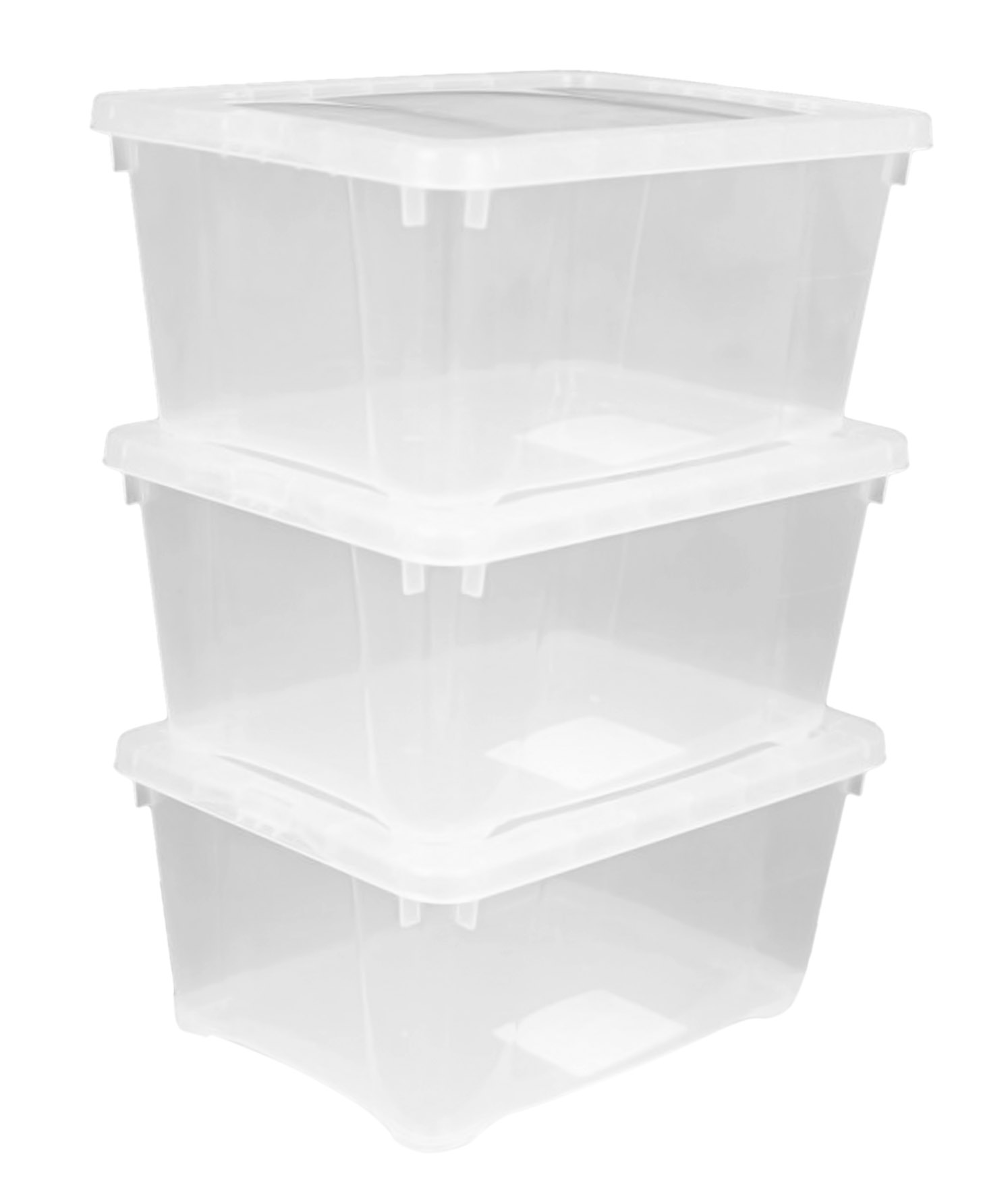 Kunststoff Aufbewahrungsbox transparent 8 Liter - 3er Set - Klarsicht Universal Box 37 x 26 cm
