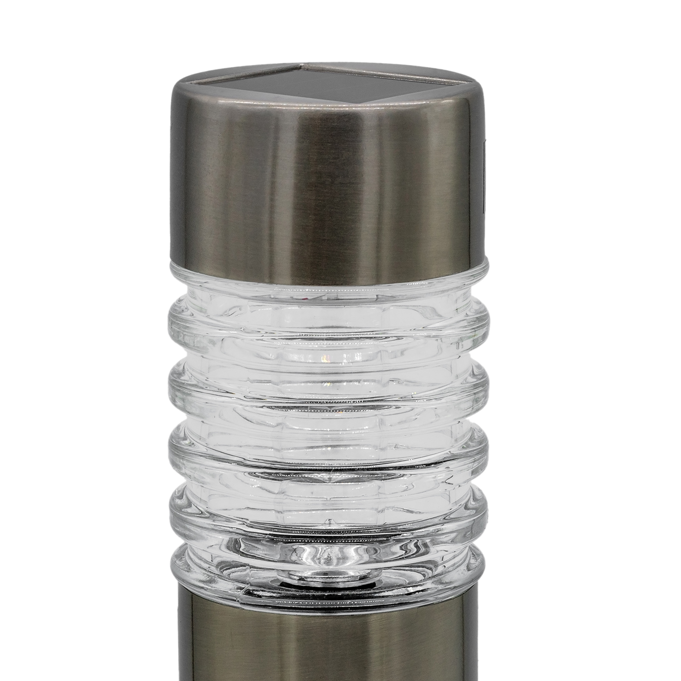 Edelstahl Solar Gehwegleuchte 42 x 8 cm - silber - Garten Wegeleuchte warm weiß