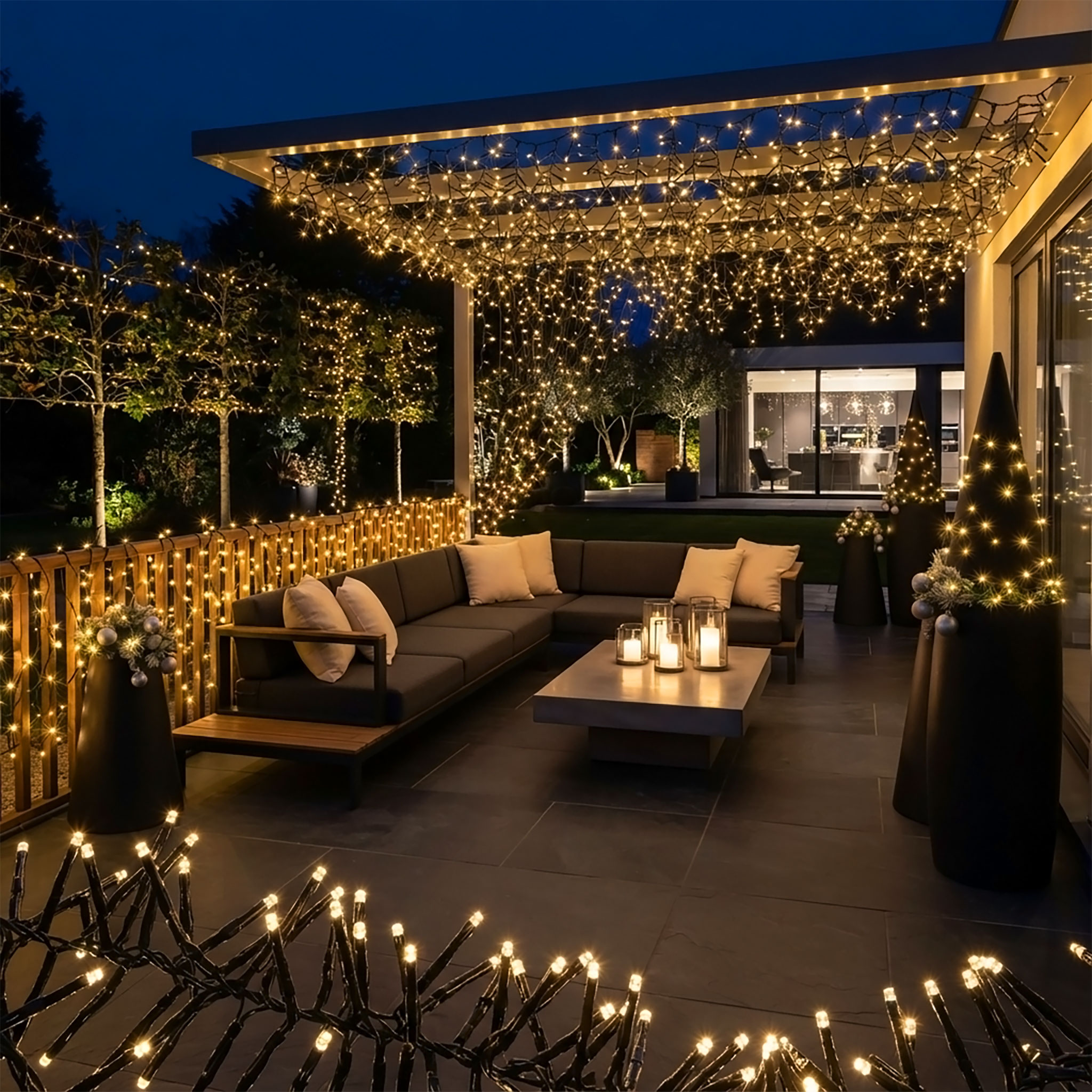 Büschel Lichterkette Außen - verschiedene Größen - Deko Garten Cluster Beleuchtung