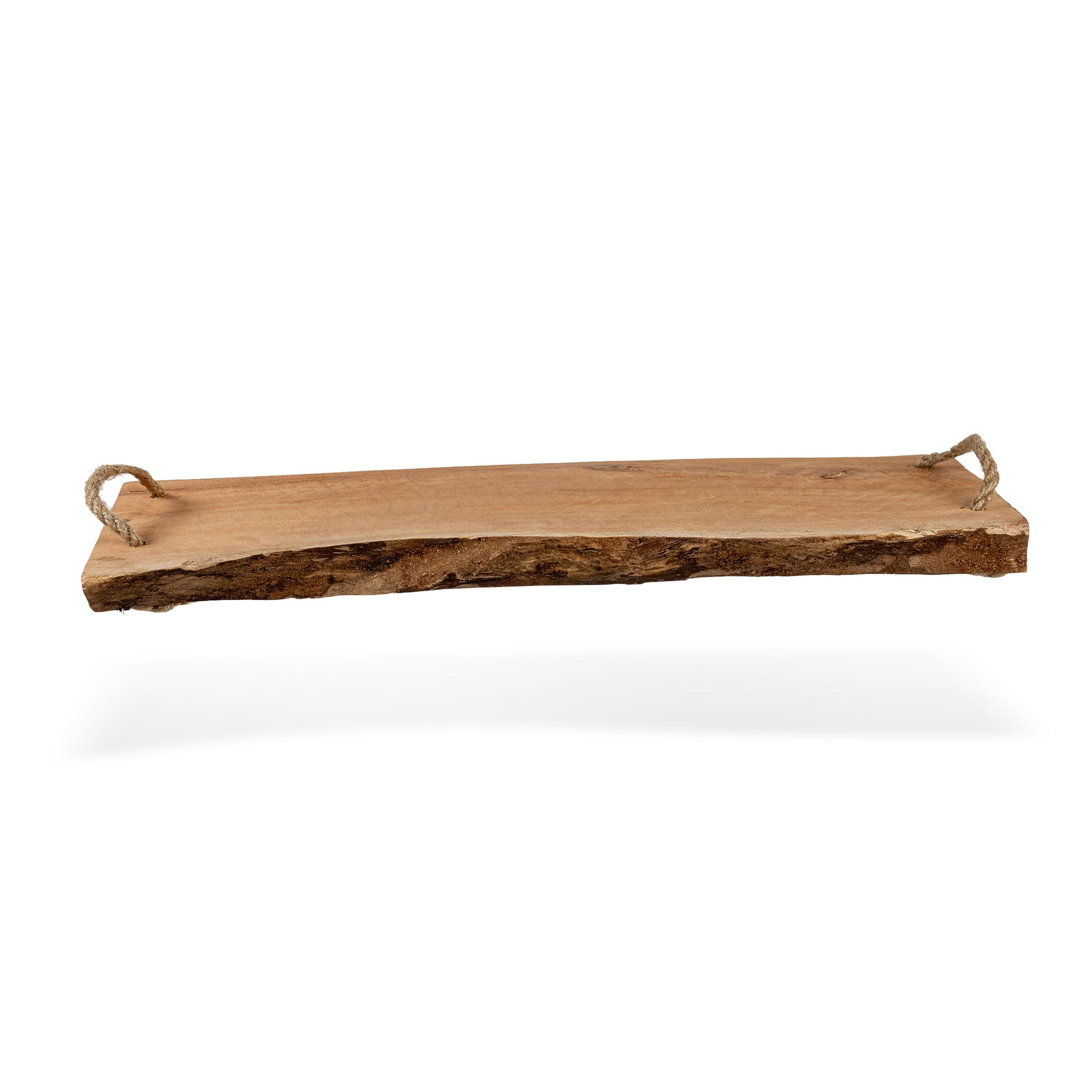 Massivholz Servierplatte 50x20 cm mit 2 Tragegriffen - Holz Servierbrett Serviertablett