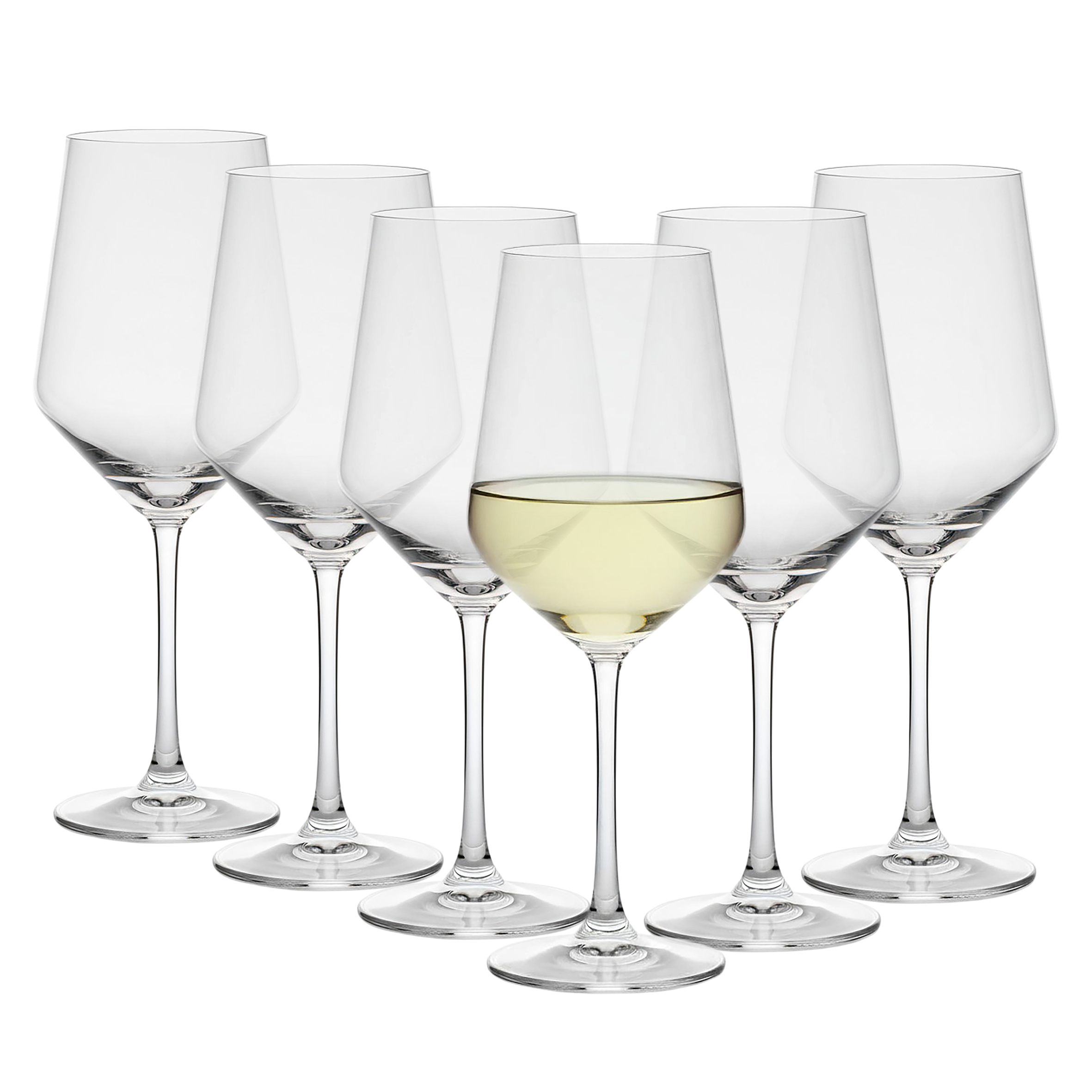 Kristall Weißweinglas kratzfest 6er Set - 400 ml - Hochwertiges Kristallglas für Wein spülmaschinenfest