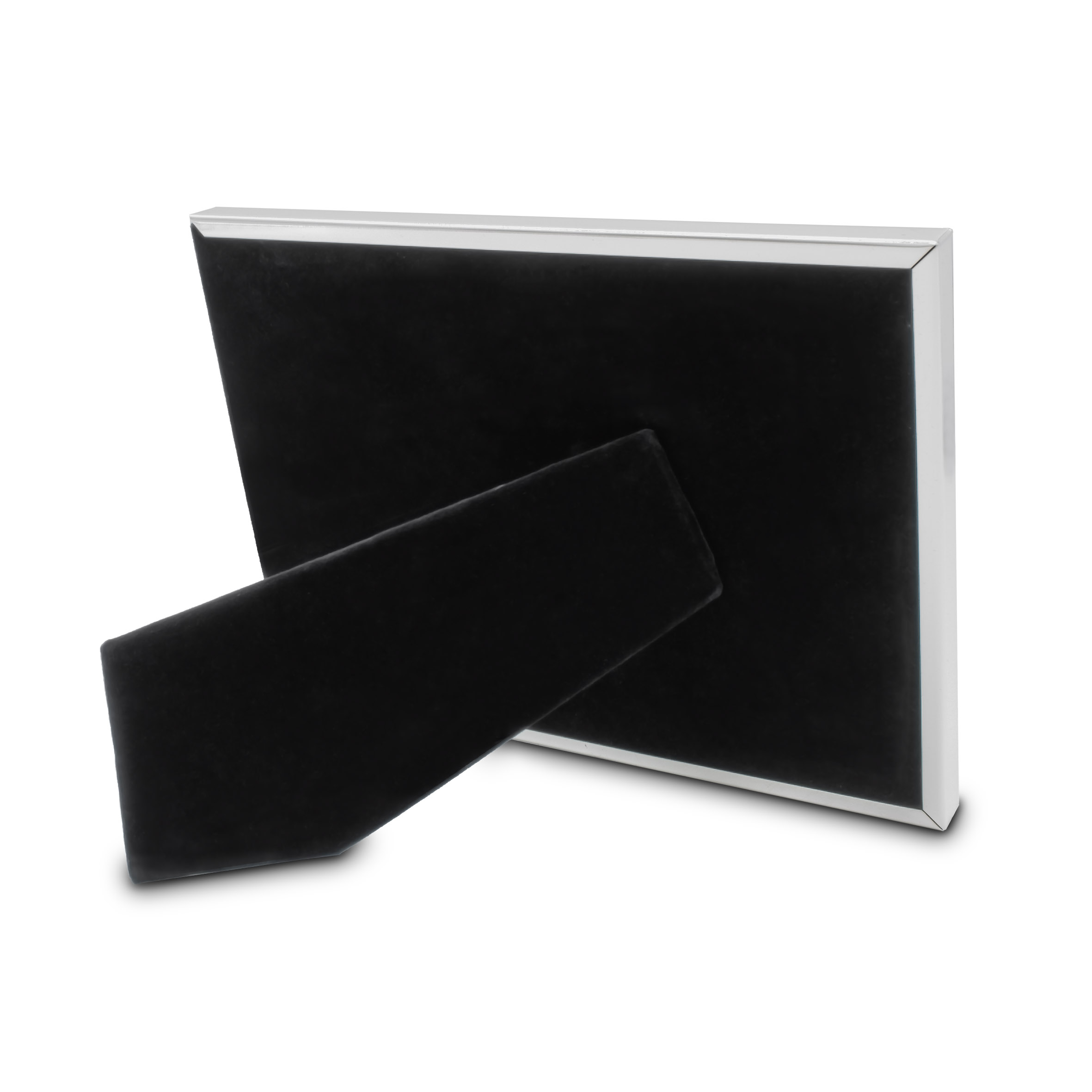 Fotorahmen zum Stellen aus Metall in silber - für 15 x 20 cm - Gerundeter Bilderrahmen rechteckig für Hoch- und Querformat Fotos