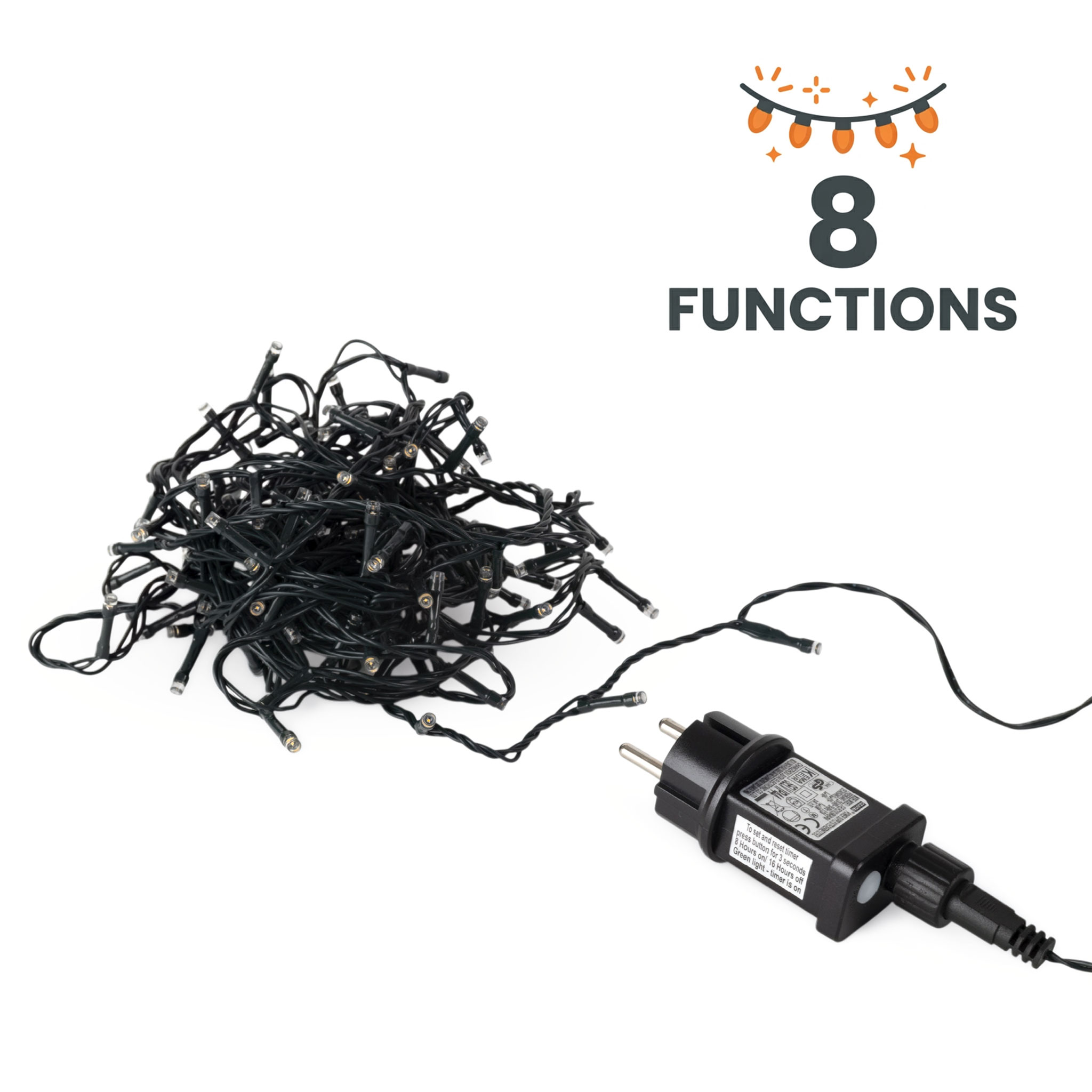 LED Weihnachts Lichterkette warm weiß - 8 Längen / 40-720 LED - Garten Deko Beleuchtung