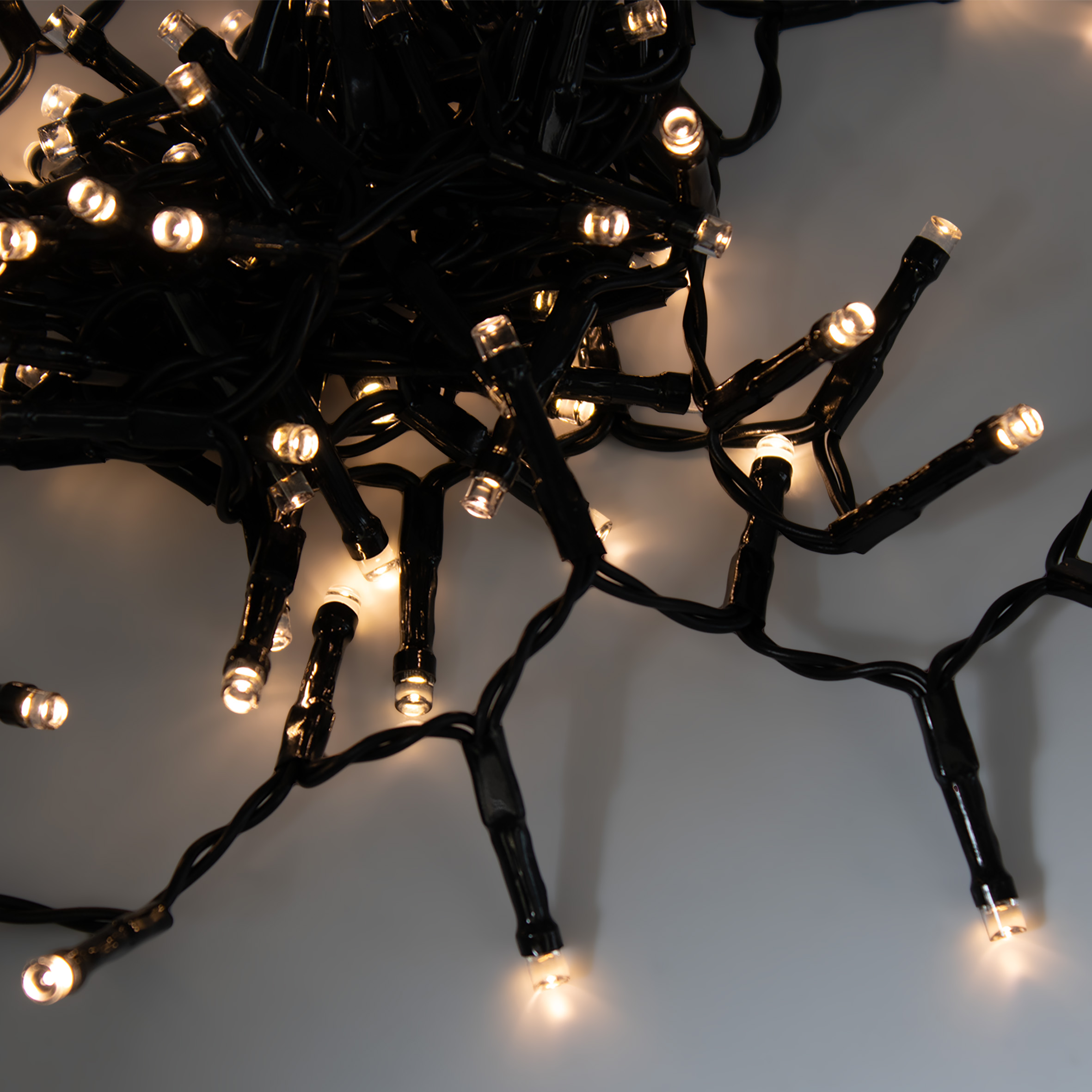 Außen Lichterkette warm weiß mit Timer - 160 LED / 4 m - Weihnachtslichterkette mit 8 Funktionen Batterie betrieben
