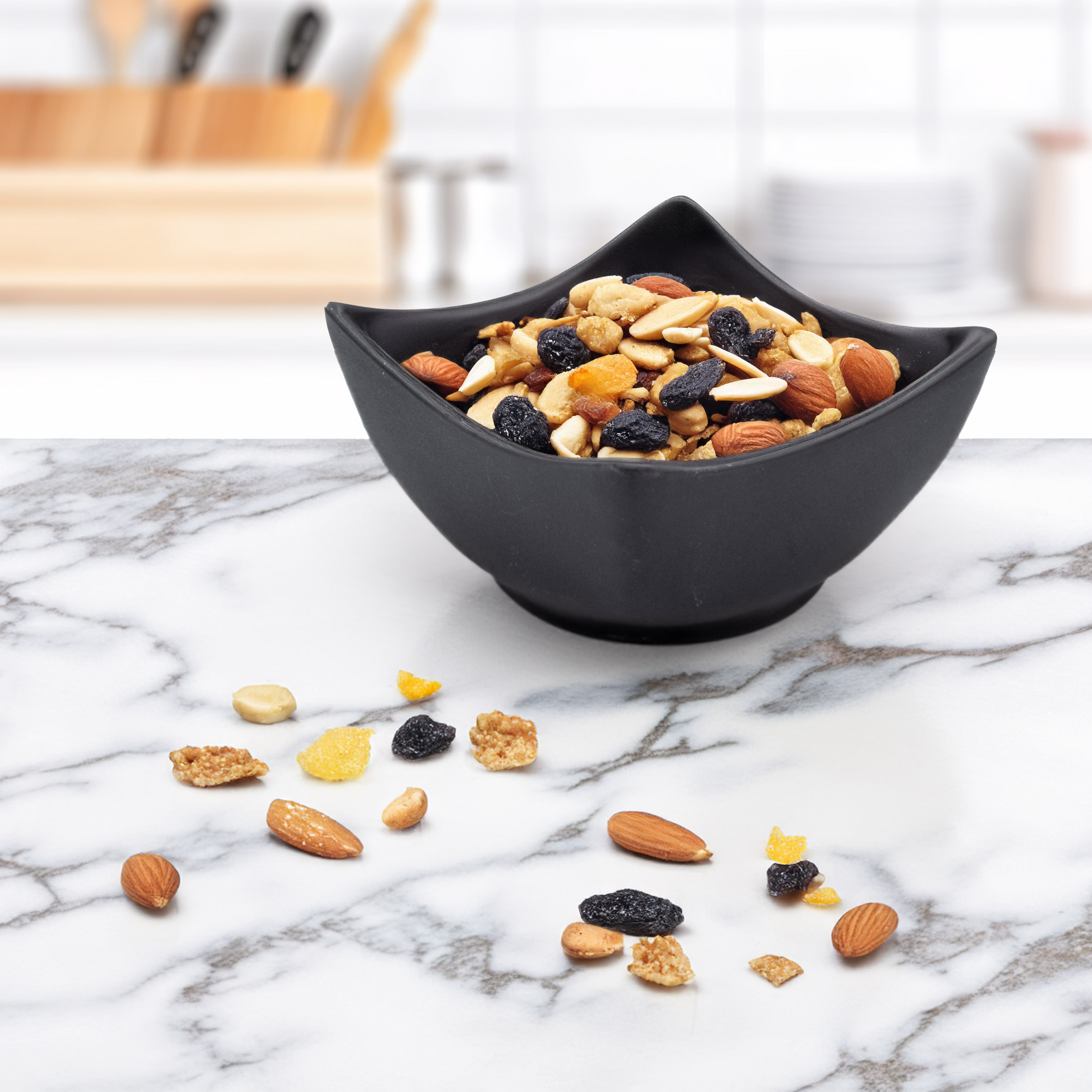 Keramik Dip Schale eckig schwarz matt - 6er Set - Snack Saucen Schüssel