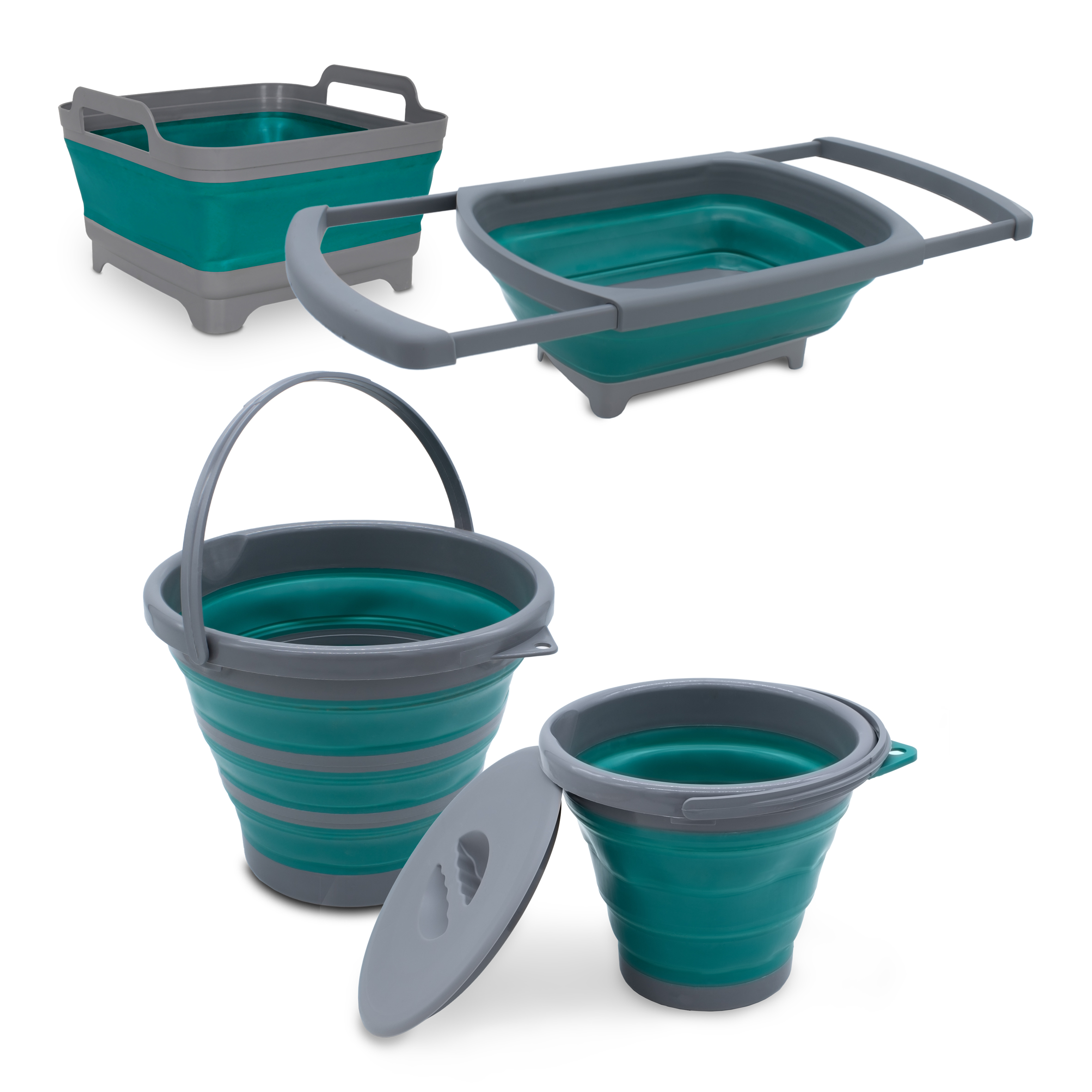 Camping Falt Behälter - 4 Modelle - Spül Schüssel Wasch Becken Wasser Eimer
