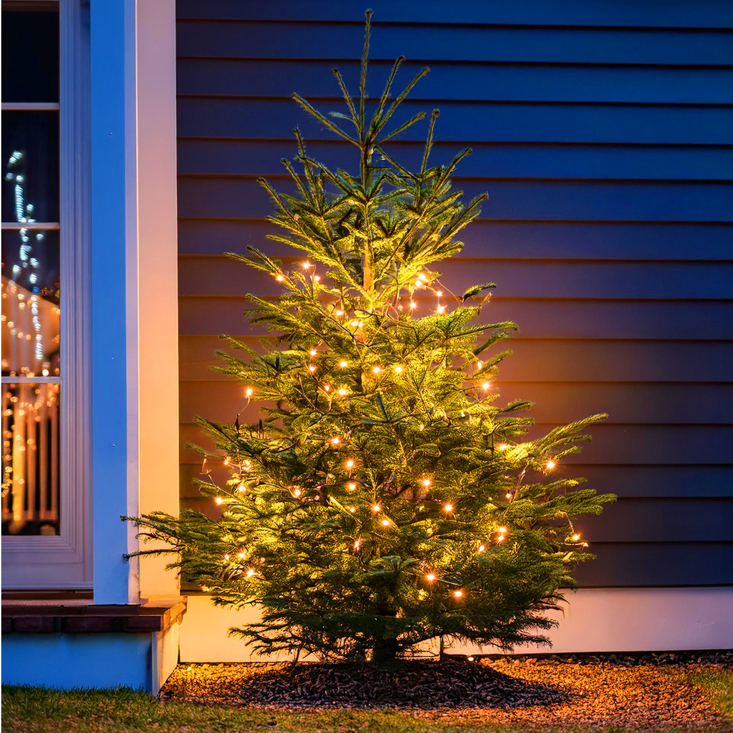 Weihnachts Lichterkette warmweiß - 4m / 200LED - Garten Baum Beleuchtung Außen