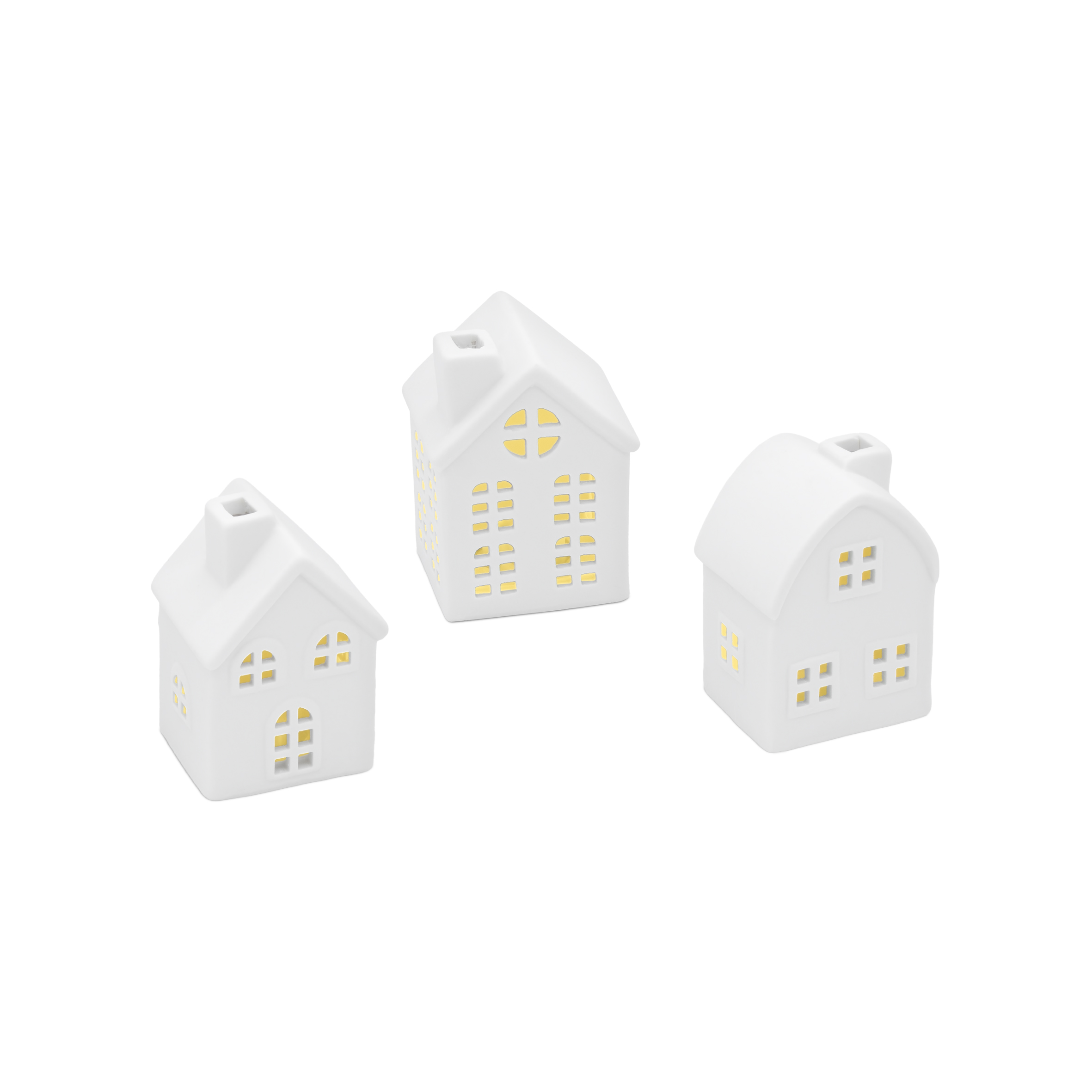 LED Keramik Haus weiß - Größe wählbar