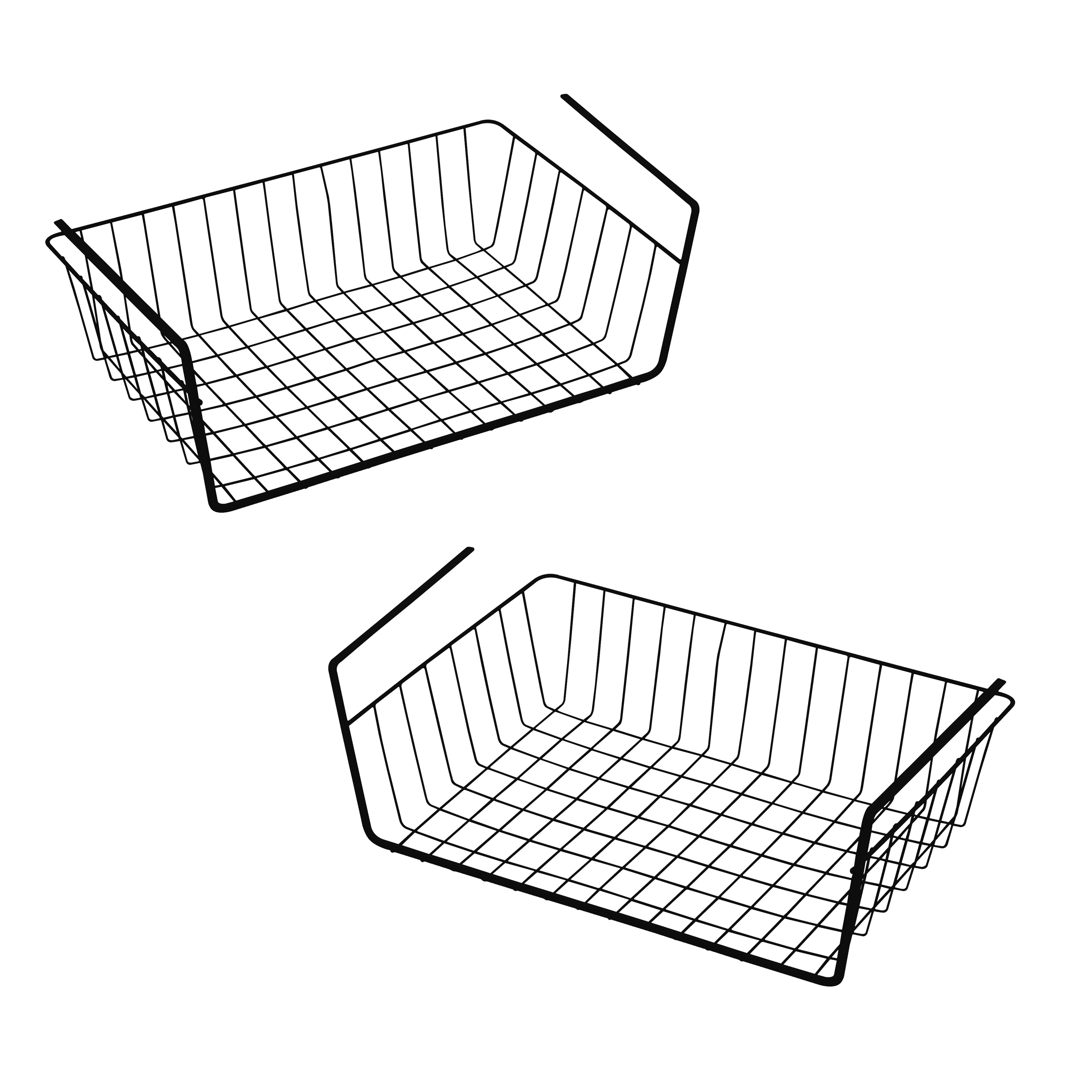 Metall Aufbewahrungs Hängekorb 40 cm - 2 Farben - Schrank Organizer Regal Korb