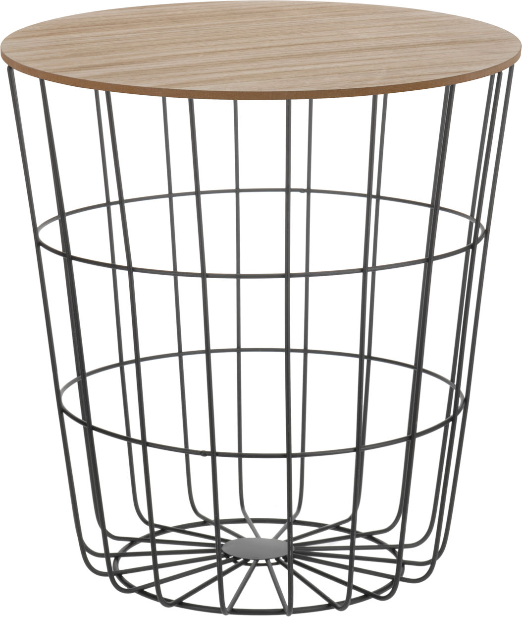 Design Beistelltisch - Metall Korb + Holz Deckel - Tisch ...