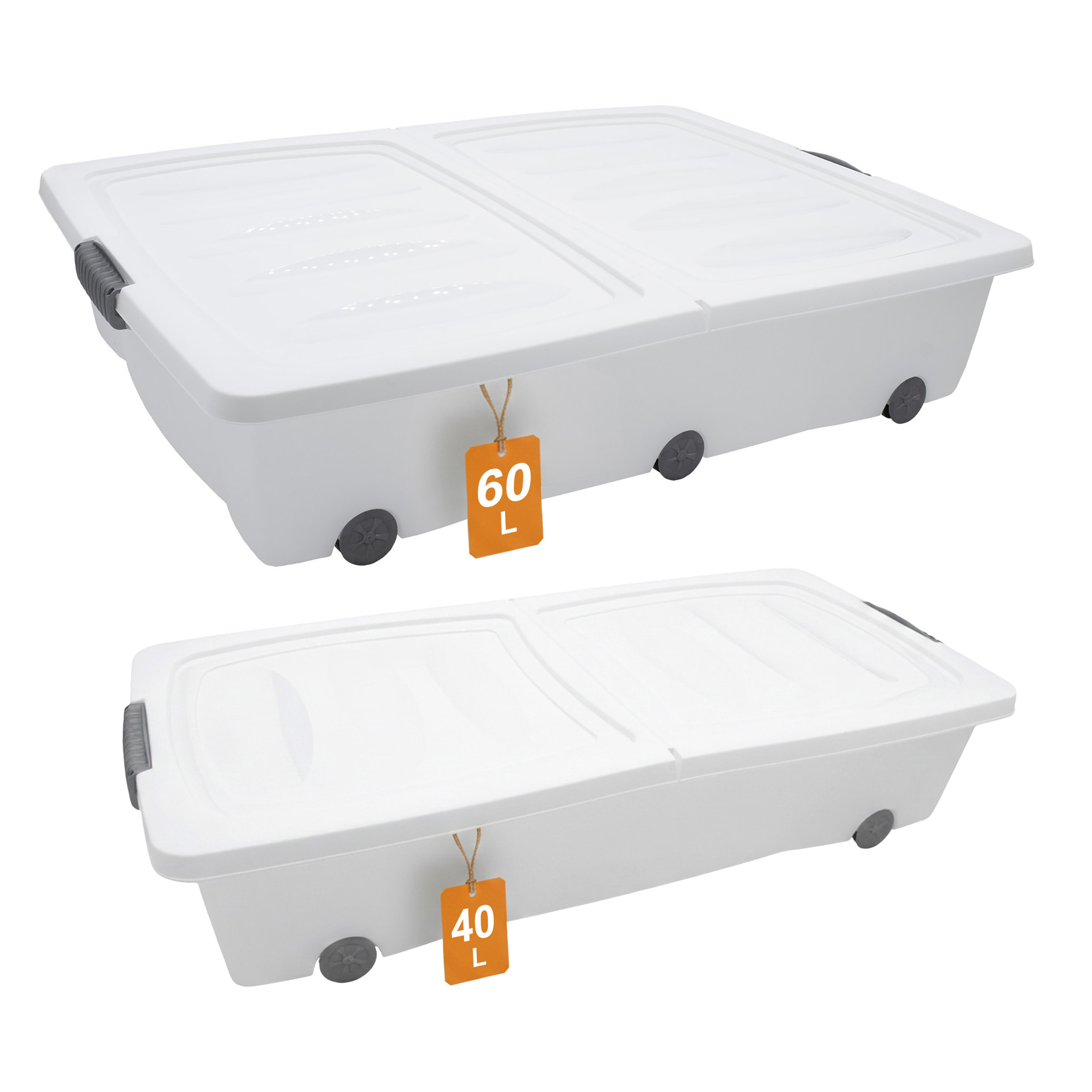 Unterbett Kommode weiß mit Rollen - Modell wählbar