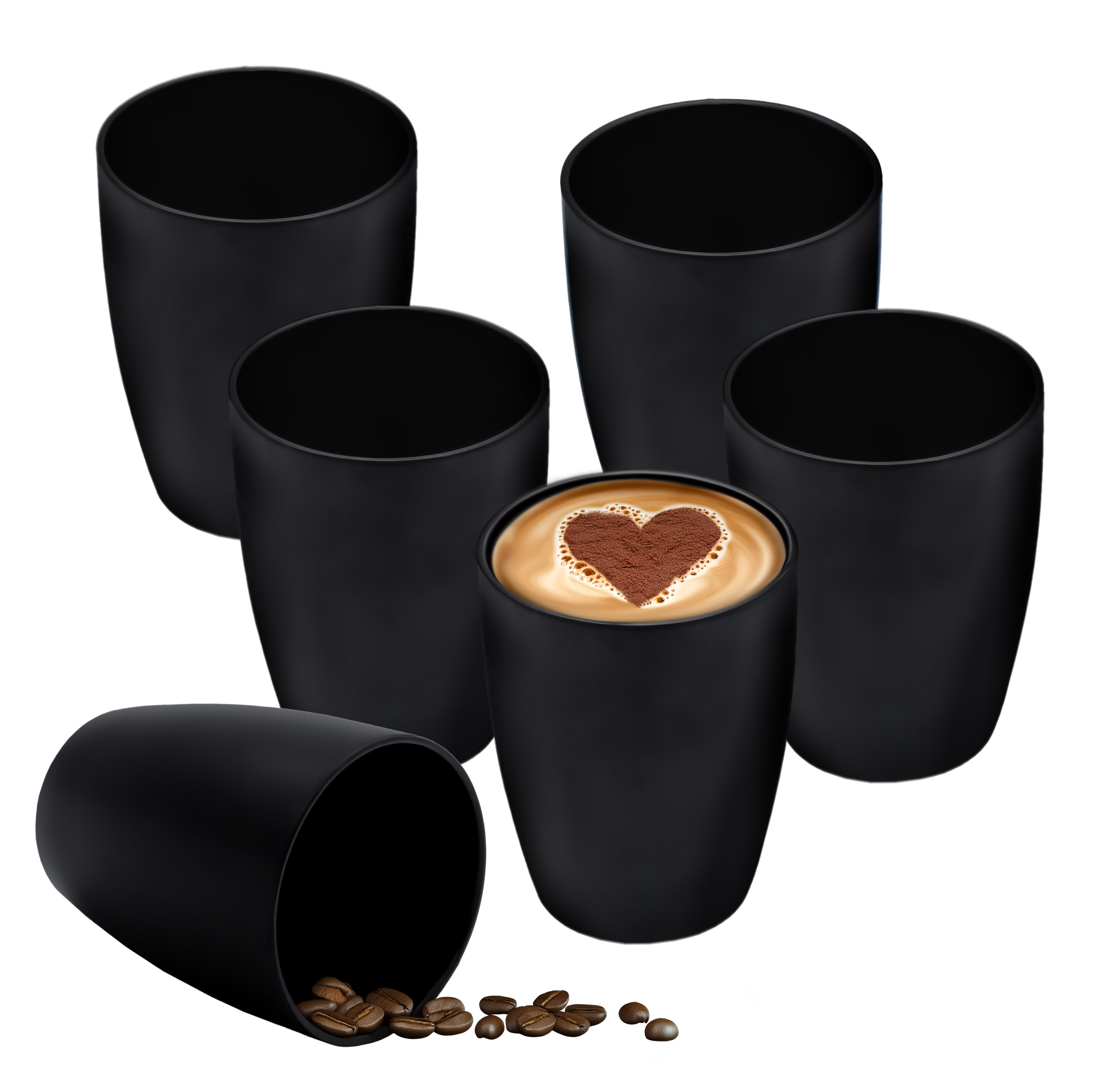 Kaffee Tasse ohne Henkel 340 ml - 6er Set