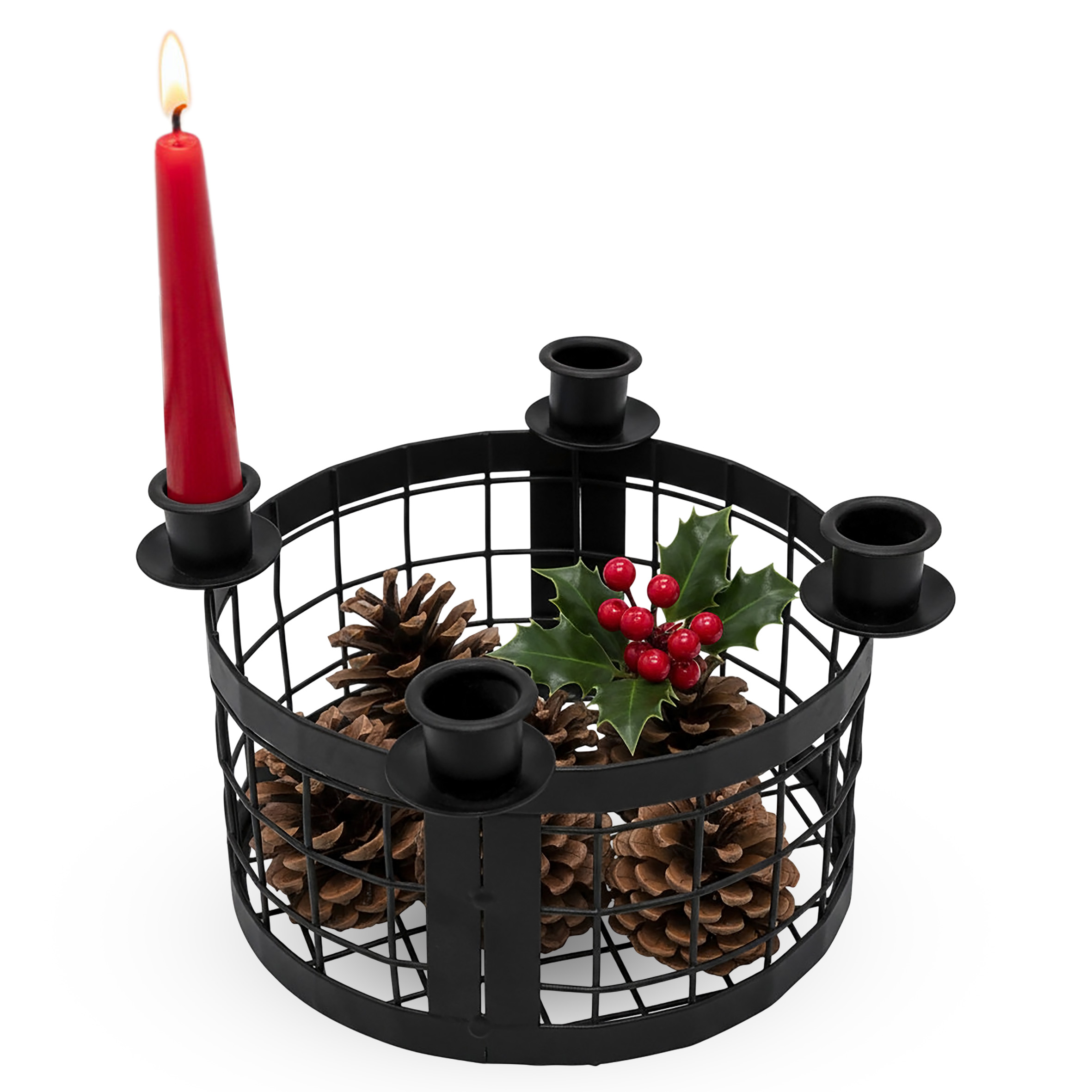 Adventskranz mit Gitter Korb- Ø Wählbar